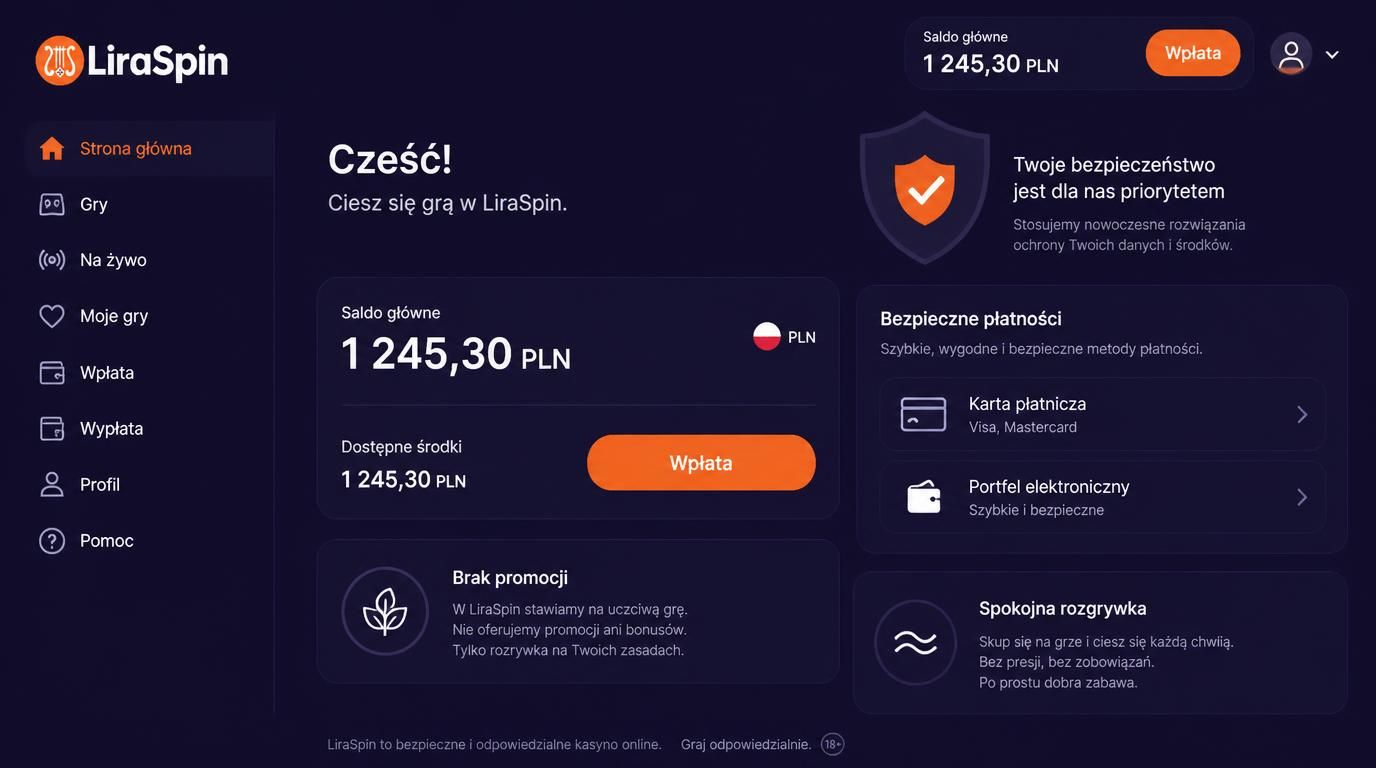 Tarcza bezpieczeństwa, salda w PLN, spokojny proces wpłaty