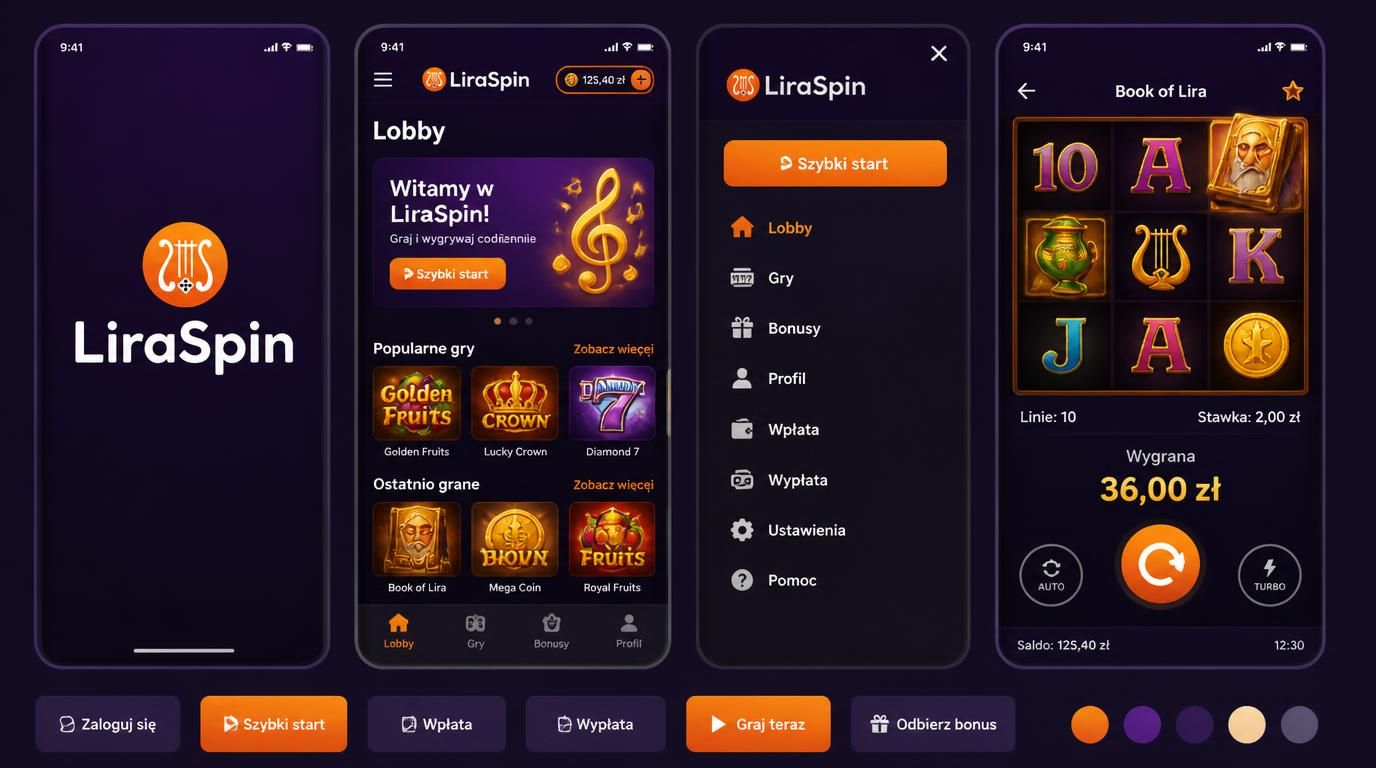 Interfejs Liraspin – szybkie menu i ładowanie bez opóźnień